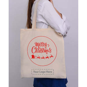 Bolsa de Mano Navideña Roja con Diseño de Papá Noel y Renos Volando - Bolsas de Mano Elegantes para Mujer - Product Image 1