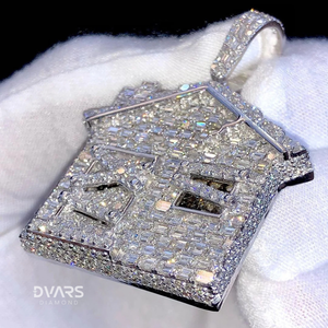 Colgante Personalizable de Diseño Hip Hop con Diamantes Cultivados en Laboratorio, Chapado en Oro sobre Plata de Ley, Estilo Rapero Unisex - Product Image 5