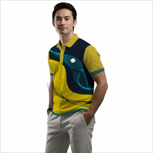 Chemises polo pour hommes de haute qualité, impression par sublimation, légères, coupe ajustée - Product Image 1