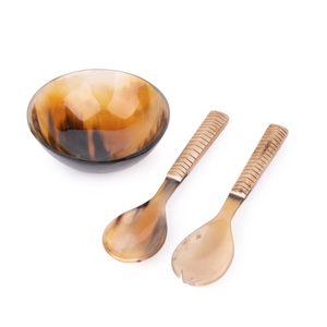 Bol à salade écologique en corne de buffle, fait main, bol à salade de luxe en corne de buffle pour table à manger à bas prix - Product Image 1