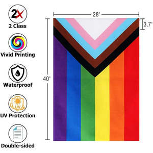 Progress <b>Pride</b> Rainbow House Flag- LGBT Community Gay <b>Pride</b> Lesbian Transgender Flags Banner UV Fade Resistant for Indoor - Product Image 2