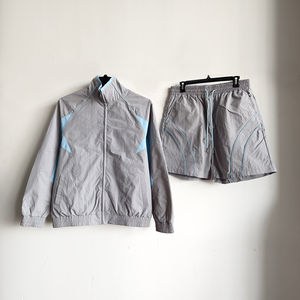 Conjunto cortavientos unisex ligero, chaqueta y pantalones impermeables y transpirables, perfecto para actividades de running al aire libre. - Product Image 2