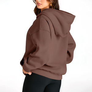 Personalizado al por mayor de peso pesado 100% algodón mujeres sudaderas con capucha de gran tamaño sudaderas con capucha térmicas fabricante de ropa de mujer - Product Image 4