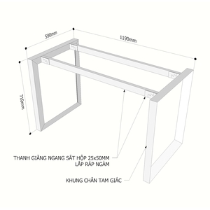 ขาโลหะสไตล์อุตสาหกรรมสำหรับโต๊ะกาแฟขนาด120x60ซม./ขาตู้มีระบบ HCTG002แนวคิด trian II - Product Image 3