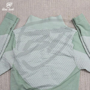 Hauts de sport pour femmes de haute qualité, haut de sport doux, amincissant, vêtements de yoga et de course à pied, manches longues, fermeture éclair intégrale, séchage rapide, devant fitness - Product Image 6