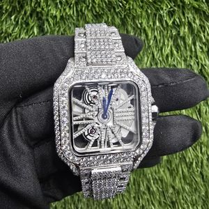 Reloj de Lujo para Hombre, Estilo Hip Hop, con Incrustaciones de Moissanita VVS, Esfera con Números Romanos, Pasa el Test de Diamantes, Mecánico, Disponible al por Mayor - Product Image 1