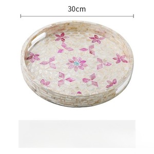 Wholesale Handmade <b>Eid</b> <b>Gift</b> Mother of Pearl Inlay Serving Tray Ramadan <b>Gift</b> Round Shape for Fruit Serving Arabian - Product Image 4