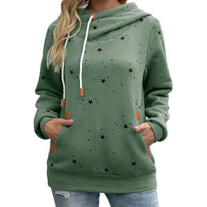 Sweat-shirt à capuche en tricot d'hiver pour femmes, de haute qualité, à motif tricolore, avec un nouveau design, confortable, élégant, 100% coton - Product Image 1