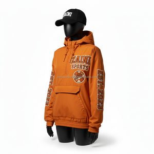 Veste coupe-vent haut de gamme pour femmes, tissu polyester durable 140 GSM, teinte orange, avec logo brodé personnalisé, veste pour femmes - Product Image 4