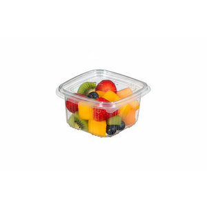 Contenedor de Alimentos con Tapa Abatible de RPET de 375cc, 6 Paquetes x 100 Unidades, B2B - Product Image 1