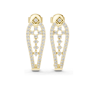 Boucles d'oreilles pendantes de créateur en diamant de laboratoire 0,502 CT, taille brillant rond, or 18 carats, 14 carats, 10 carats et argent 925, rose, jaune, blanc - Product Image 3
