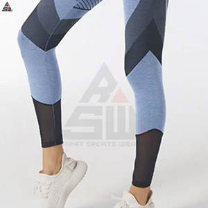 ชุดโยคะออกกำลังกายผ้าใยไผ่สำหรับฤดูหนาวแบบสั่งทำพิเศษสำหรับผู้หญิง กางเกงเลกกิ้งเอวกลางผ้าตาข่ายยาวถึงเข่า แบบสปอร์ตกระชับไร้รอยต่อ - Product Image 3