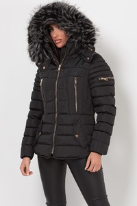 <b>Women's</b> Puffer <b>Jacket</b> with Fur Hooded Cold Weather <b>Jacket</b> With Full Customization on Trending - Product Image 5