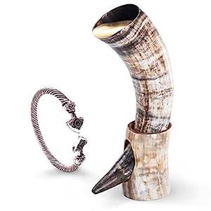 Handmade Drinking Horn <b>with</b> Stand Trendy Drinking Horn Natural High Selling Horn 2025 Wholesale Tankard Factory Direct Wine <b>Mug</b> - Product Image 3