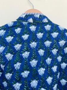 Jersey con estampado de bloque de mano indio, chaqueta acolchada de algodón transpirable, estilo Kimono ecológico, ropa de abrigo informal para mujer, botón Floral - Product Image 6