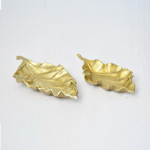 Bol décoratif de service en forme de feuille en couleur or Vaisselle de restaurant Bol à fruits Pièce maîtresse de mariage Bols de service à dessert - Product Image 5