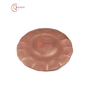 Plateau de service décoratif en cuivre antique personnalisable plat en métal fait à la main finition polie brillante ustensiles de cuisine pour servir - Product Image 2