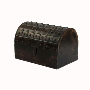 Caja de cofre de madera anidada, caja de Cofre del Tesoro pirata de madera decorativa para el hogar, caja de tesoro pirata de madera antigua al por mayor - Product Image 1