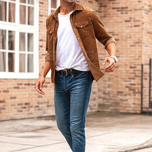 Chemise en jean décontractée en coton 100% respirant, écologique, à la texture durable et au look élégant, avec une coupe confortable pour un usage quotidien - Product Image 5
