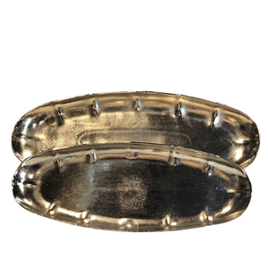 Plateau plaqué or de forme rectangulaire avec poignée latérale ustensiles de cuisine en métal en laiton créatif sous le plateau vitré de plats et d'assiettes - Product Image 5