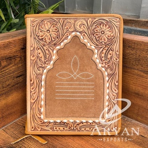 Carpeta de cuero de gamuza con cierre de cremallera y carpeta de anillas, portafolios de tamaño A4 - Product Image 1