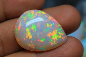 โอปอลเอธิโอเปียทรงหลวมแบบคาโบชองที่น่าทึ่ง - อัญมณีโอปอลทรงลูกแพร์หลากสี - อัญมณีทรงหลวมขนาดใหญ่ขัดเงาธรรมชาติ - Product Image 2