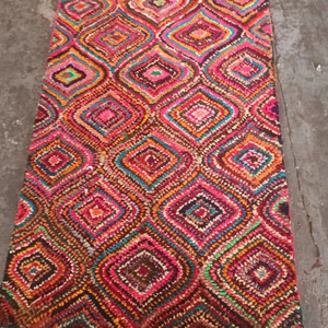 Chindi Area <b>Rug</b> Home Decor Recycled Cotton with Abstract Pattern for Living Room Guest Room Bedroom - Product Image 1