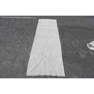 Turkish Vintage <b>Rug</b>, 2.3x7.5 ft <b>Runner</b> <b>Rug</b>, White Gray Camouflage <b>Rug</b> - Product Image 1