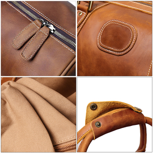 Bolsa de lona de cuero genuino ecológica ligera para mujer más vendida para Pink Voyager para equipaje hecho a mano de viaje al aire libre - Product Image 5