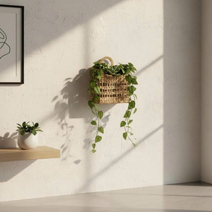 Nouveau panier de rangement mural suspendu en jacinthe d'eau de qualité fabriqué au Vietnam - Product Image 6