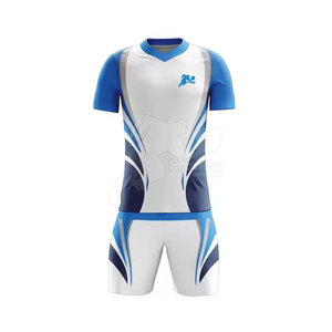 Conjunto de uniforme de fútbol de equipo de hecho profesional, ropa deportiva cómoda, ligera, de secado rápido, transpirable, 100% poliéster en Stock - Product Image 2