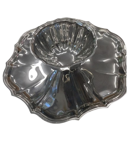 Durable Quality Glossy Polished Aluminum Dips & <b>Chips</b> <b>Tray</b> Rounded Serving <b>Tray</b> Handmade Food <b>Trays</b> - Product Image 1