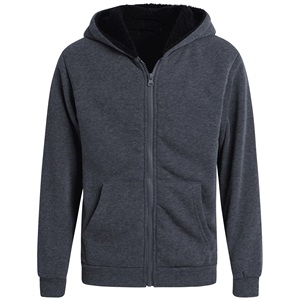 Sweat à capuche en tricot uni brodé BD pour homme, hiver, chaud, fermeture éclair, design écologique, coton/polyester, polaire, service OEM - Product Image 5