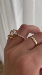 เครื่องประดับทำด้วยมือเครื่องประดับเพชรที่ปลูกในห้องปฏิบัติการแหวนไตรภาคเปล่งประกายทอง18K แข็งดีที่สุดสำหรับของขวัญวันครบรอบ - Product Image 3