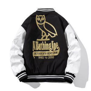 Vestes de basketball à la mode pour hommes, vestes brodées de baseball décontractées, vintage, grande taille, en stock - Product Image 4