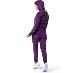 Chándal de lana cálida para mujer, Sudadera con capucha de invierno y pantalones para correr, ropa deportiva acogedora de dos piezas, logotipo personalizado, venta al por mayor de fábrica - Product Image 2