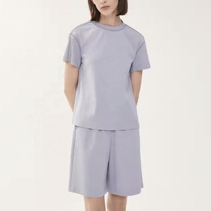 100% Cotton <b>Ladies</b> Pyjamas Custom Printed Adult Sleepwear Pakistan <b>Jersey</b> Fabric XS XL Sizes Drawstring Closure Summer <b>Short</b> - Product Image 2