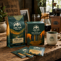 Boîte à café filtre personnalisée AT PACK avec sachets individuels, ensemble d'emballage cadeau pour torréfacteurs, cafés et marques privées