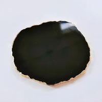 Nampan buah cetakan teh ukuran besar, nampan teh silikon besar mengkilap Geode coaster cetakan Resin untuk kerajinan Resin