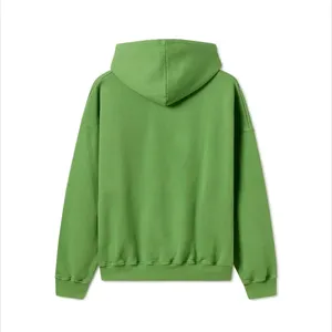 Men's Oversized Solid Green Hooded Sweatshirt Casual French Terry Pullover Autumn Wear 2027 - Product Image 2