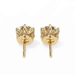 ต่างหูทองคำ 18K สวยงาม ประดับเพชรเพาะเลี้ยง ต่างหูเพชรคุณภาพพรีเมียม - Product Image 3