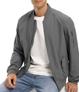 Invierno 100% poliéster nueva chaqueta con cremallera para hombre abrigo de motorista chaqueta de bombardero de moda - Product Image 3