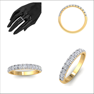 0.75Cts แหวนทอง10K สุดหรูของผู้หญิงเทียบกับความชัดเจนของห้องปฏิบัติการเครื่องประดับคลาสสิกสุดหรูสำหรับผู้หญิง - Product Image 2