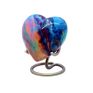 Urna de cremación de urna de corazón de recuerdo de Venta caliente para cenizas de mascotas con soporte Premium y caja hecha a mano Mini urna hermosa en casa - Product Image 5