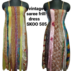 กระโปรงทรงเอยาวถึงเข่าสำหรับผู้หญิงแนววินเทจสไตล์โบโฮแขนกุดปักลายลูกไม้กระดุมหลากสีลำลองทันสมัยสำหรับฤดูร้อน - Product Image 1