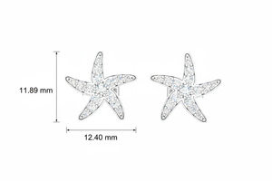ต่างหูเพชรรูปปลาดาวสำหรับผู้หญิง ดีไซน์ที่ได้แรงบันดาลใจจากมหาสมุทรที่ระยิบระยับสำหรับการสวมใส่ในชีวิตประจำวัน แฟชั่นชายหาดและโอกาสพิเศษ - Product Image 3