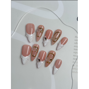 Ongles press-on Sculpted Bloom au design unique pour des ongles élégants - Product Image 3