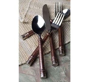 Juego de cubiertos de oro de lujo Cuchillo de acero inoxidable Tenedor Cuchara Cubiertos DE BODA Juego de cubiertos hechos a mano - Product Image 4