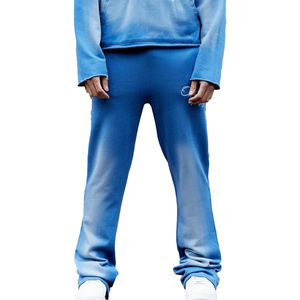 Survêtements pour hommes en coton patchwork, coupe slim, avec patchs streetwear personnalisés, broderies usées, survêtements à pattes évasées pour hommes - Product Image 2