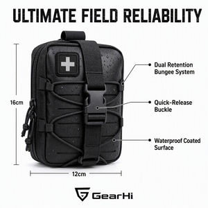 กระเป๋าพยาบาลฉุกเฉิน GearHi GH-128 แบบกันน้ำเสริมความแข็งแรง พร้อมช่องควบคุมการห้ามเลือดแบบเปิดใช้งานได้รวดเร็ว - Product Image 4